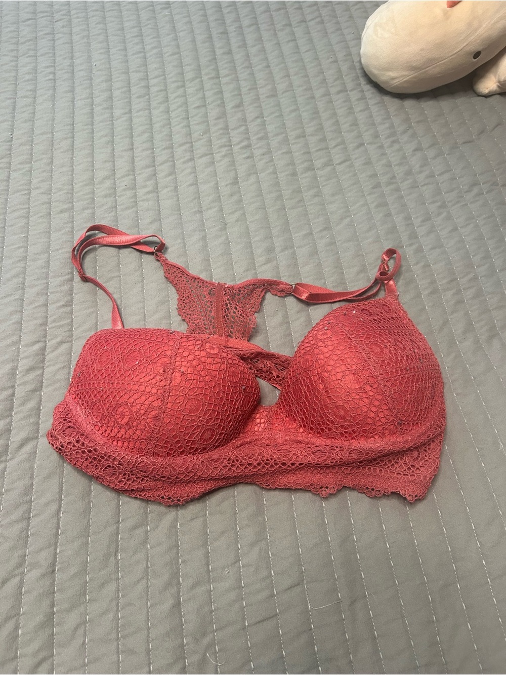 Marilyn Monroe Coral Lace Racerback Push-Up Bra